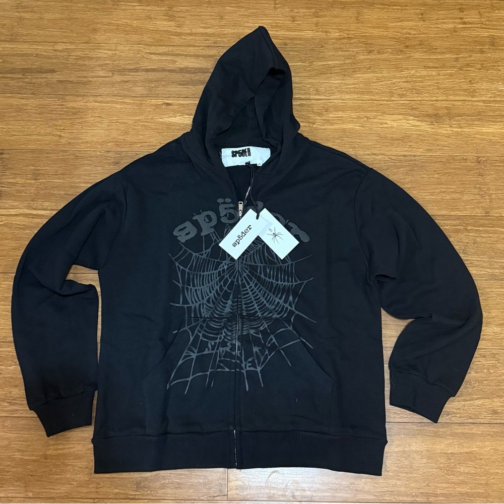 Black Spider Web Hoodie Sweater